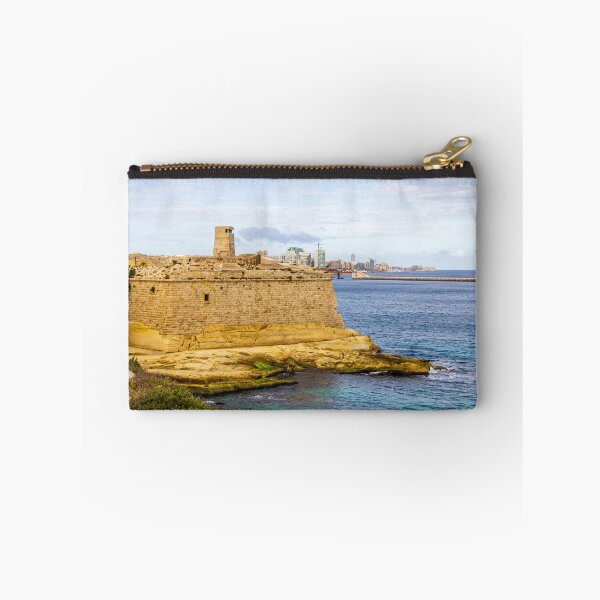 Item preview, Maltese Coastal Fortress Overlooking Turquoise Mediterranean Sea and Modern Harbor Skyline designed and sold by Nmallia.