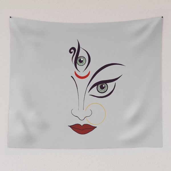Item preview, Minimalist Digital Illustration of Goddess Durga designed and sold by Senorona.