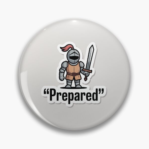 Item preview, “Prepared” Knight designed and sold by Scroll-Culture.