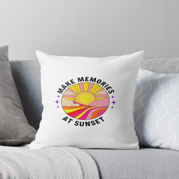 Item preview, Make Memories at Sunset Retro Aesthetic | Vibrant Sunset Quote for Summer, Travel & Good Vibes designed and sold by Bright Nest Studio.