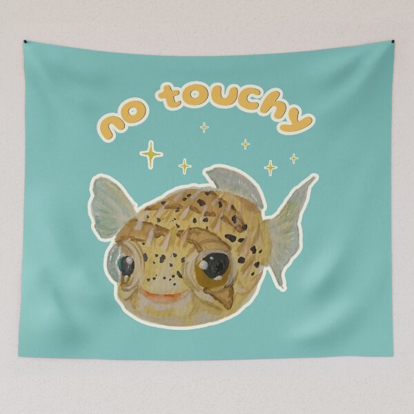 Item preview, Popcorn the Porcupine Fish says No Touchy designed and sold by Blackberries & Moss.