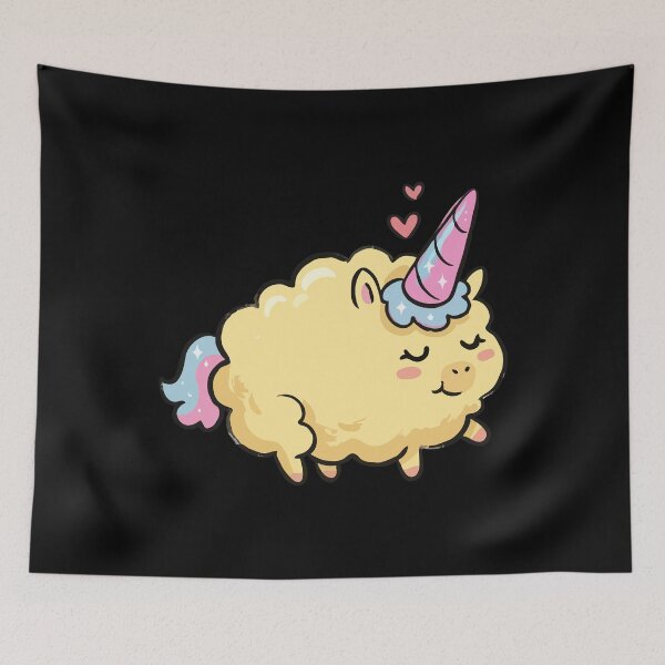 Item preview, Fluffy Golden Horned Mythical Lamb designed and sold by Emegan Print Art.