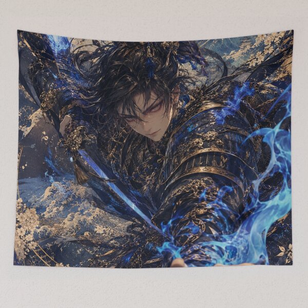 Item preview, Blue Flame Shadow Samurai Warrior designed and sold by JPN-NOGRAY-SHOP.