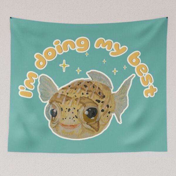 Item preview, Popcorn the Porcupine Fish is doing his best designed and sold by Blackberries & Moss.