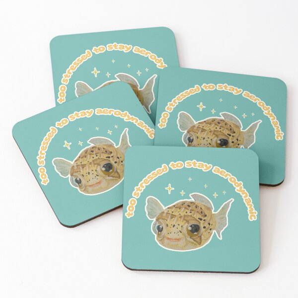 Item preview, Too Stressed to Stay Aerodynamic Popcorn the Porcupine Fish designed and sold by Blackberries & Moss.