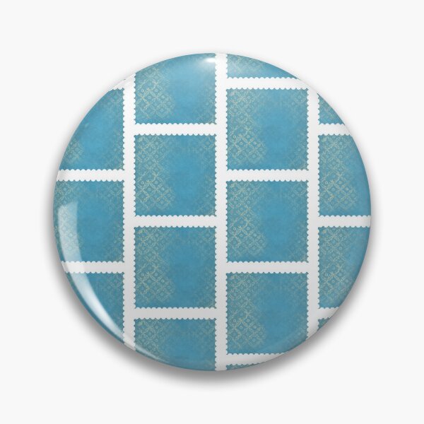 Item preview, Blue and Yellow Vintage Wallpaper Stamp designed and sold by PapercutandSuch.