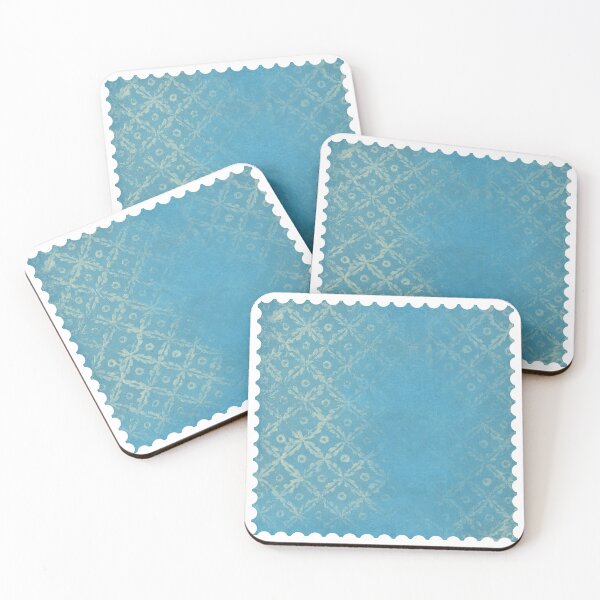 Item preview, Blue and Yellow Vintage Wallpaper Stamp designed and sold by PapercutandSuch.