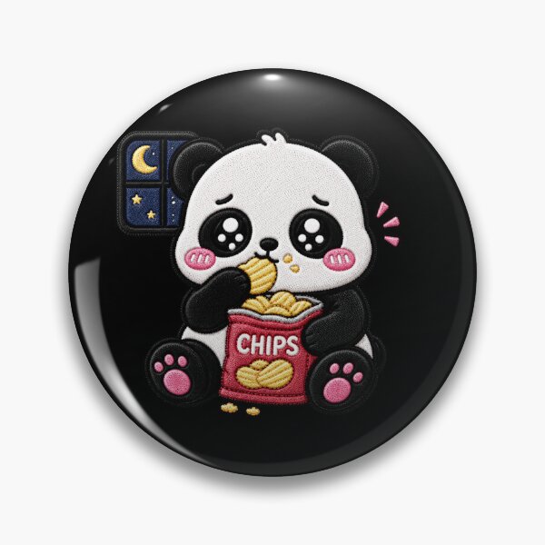 Item preview, Snack Attack Panda Embroidery Patch Funny Kawaii designed and sold by ColorSplash123.
