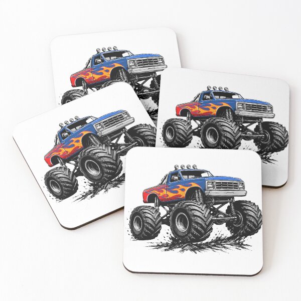 Item preview, Monster Truck with Flames designed and sold by nickdee77.