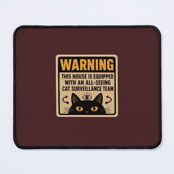 Item preview, Warning Cat Surveillance Team Funny Black Cat Retro Home Security Sign designed and sold by Mindworx21.