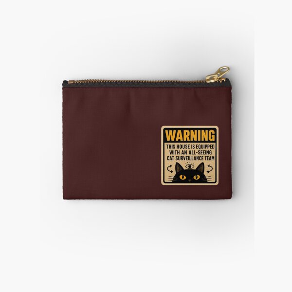 Item preview, Warning Cat Surveillance Team Funny Black Cat Retro Home Security Sign designed and sold by Mindworx21.