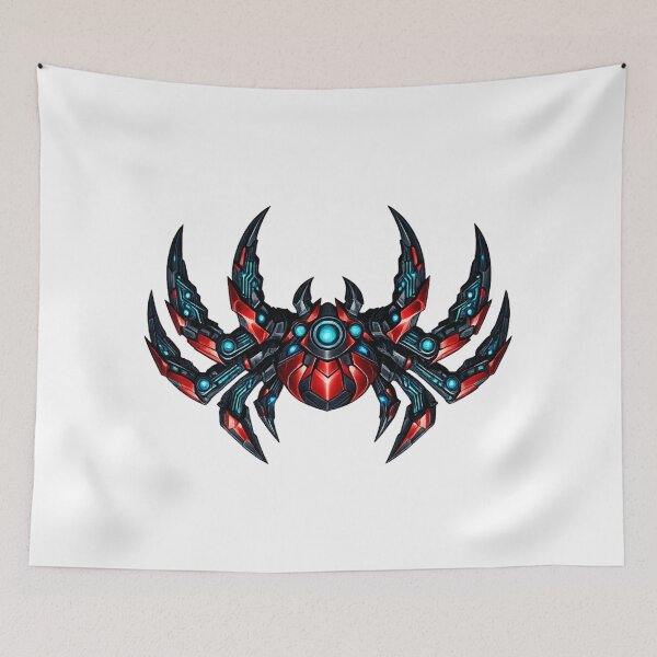 Item preview, Cyberpunk Spider Drone Logo | Futuristic Mechanical Arachnid designed and sold by Art by Debasish.