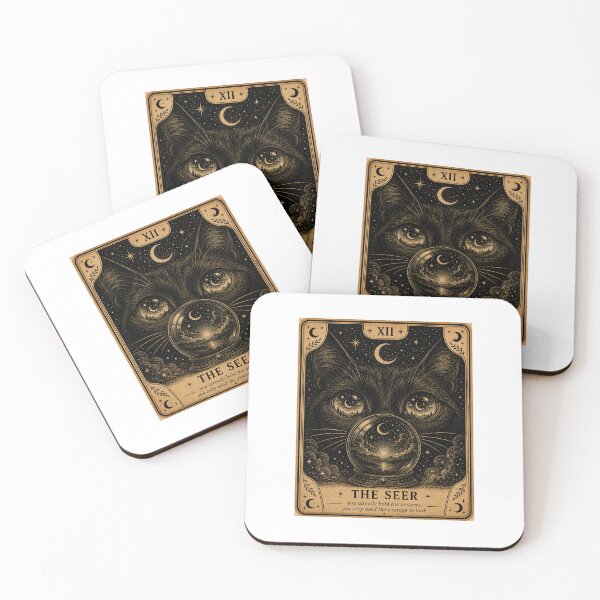 Item preview, The Seer Crystal Ball Black Cat Tarot designed and sold by LovelyCatGalaxy.