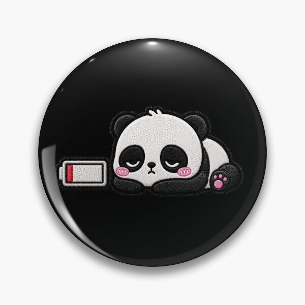 Item preview, Social Battery Dead Panda Embroidery Patch Cute designed and sold by ColorSplash123.