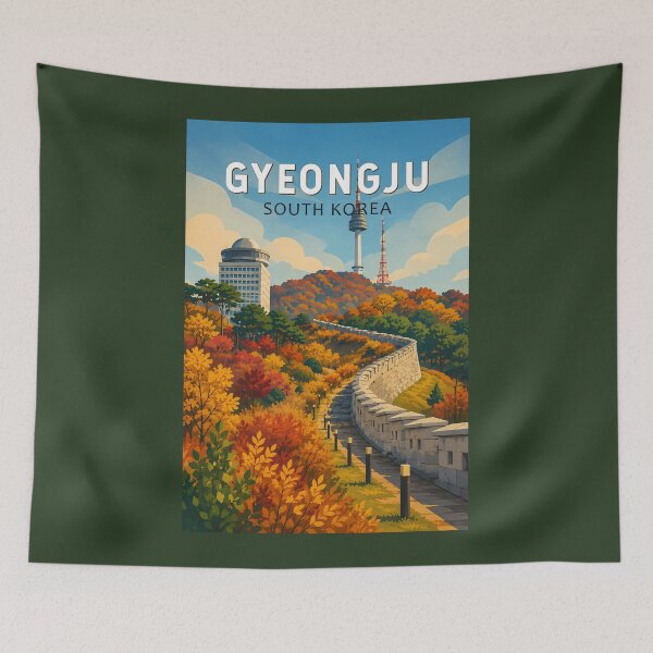 Item preview, Gyeongju South Korea Illustration Travel Art Vintage designed and sold by KrisSidDesigns.
