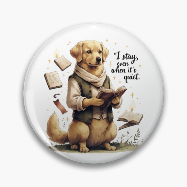 Item preview, I Stay Even When Its Quiet Vintage Dog Dark Academia Bookish designed and sold by AQUILAKREO.