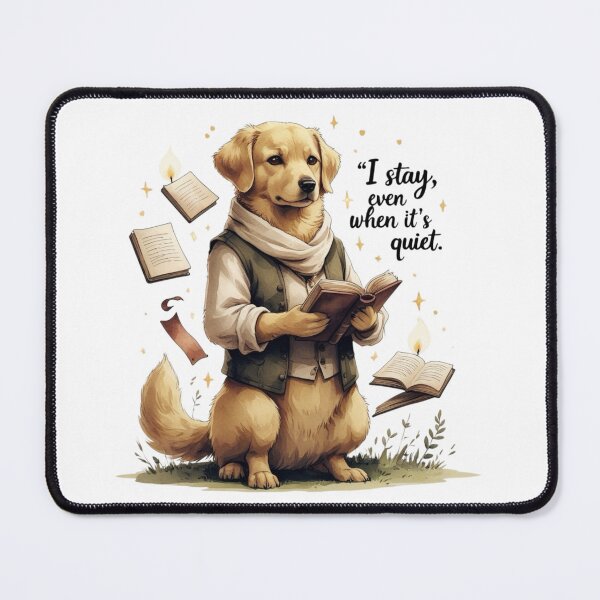 Item preview, I Stay Even When Its Quiet Vintage Dog Dark Academia Bookish designed and sold by AQUILAKREO.