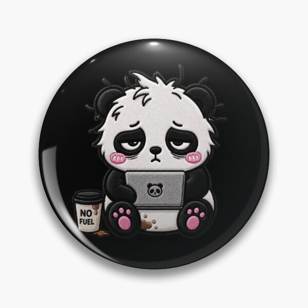 Item preview, Burnout Panda Embroidery Patch Funny Kawaii designed and sold by ColorSplash123.