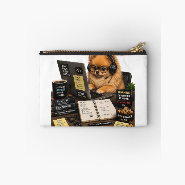 Item preview, Pomeranian Coding Dog – Realistic Programmer Puppy designed and sold by YamiSociety.