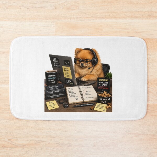 Item preview, Pomeranian Coding Dog – Realistic Programmer Puppy designed and sold by YamiSociety.