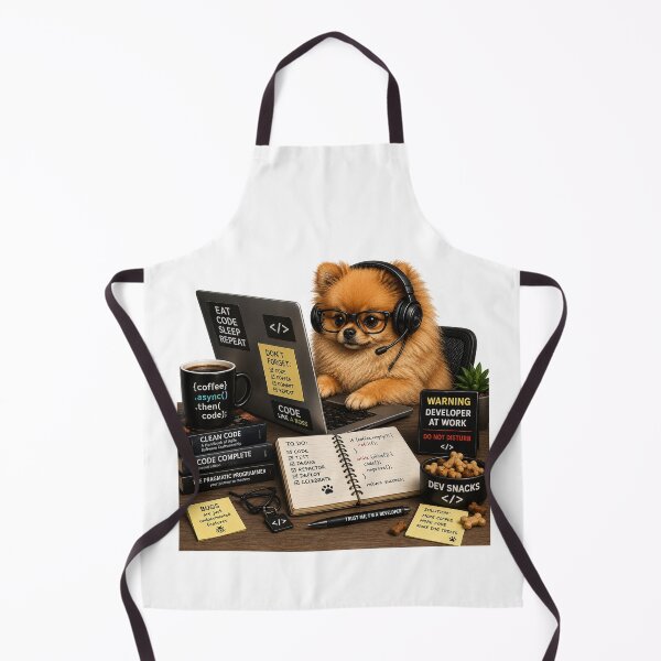 Item preview, Pomeranian Coding Dog – Realistic Programmer Puppy designed and sold by YamiSociety.