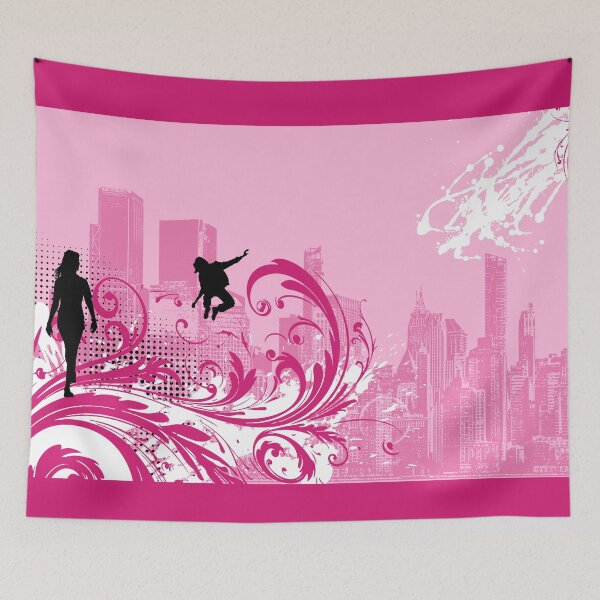 Item preview, 2000s Retro Pop Art - Pink Grunge Garden & City designed and sold by Pics'Elle Creations.