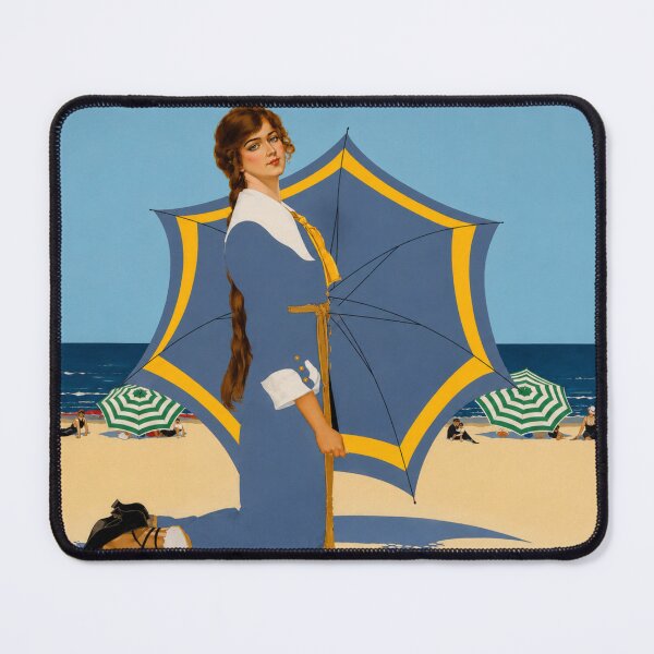 Item preview, Art Deco Beach Poster Woman Illustration for Vintage Art Lovers designed and sold by RickE.