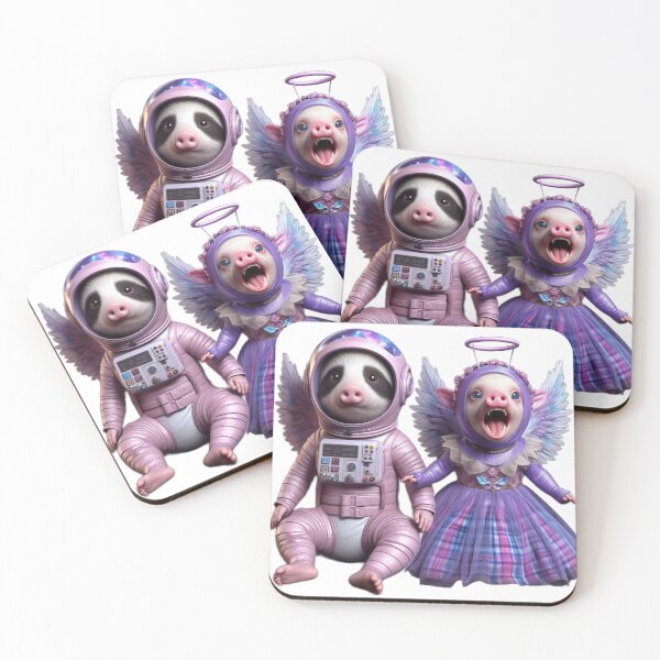Item preview, Intergalactic Pigs in Pink & Purple designed and sold by LujziWorld.
