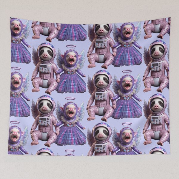 Item preview, Intergalactic Pigs in Pink & Purple designed and sold by LujziWorld.
