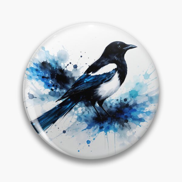 Item preview, Elegant Blue and Black Magpie designed and sold by cuprum.