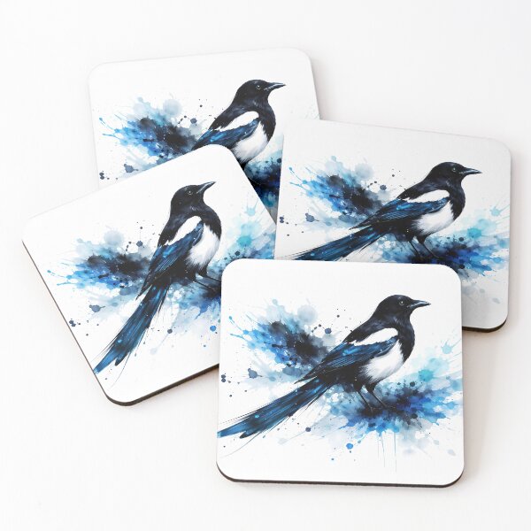 Item preview, Elegant Blue and Black Magpie designed and sold by cuprum.