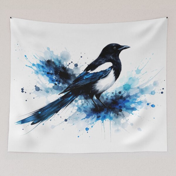 Item preview, Elegant Blue and Black Magpie designed and sold by cuprum.