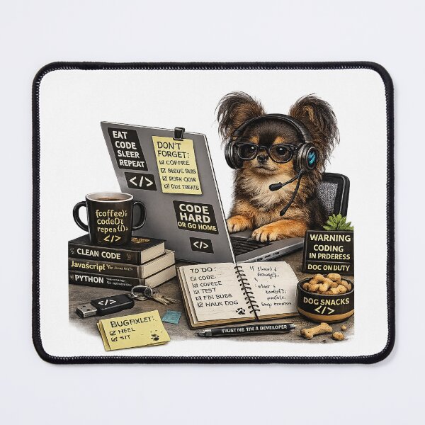 Item preview, Russian Toy Coding Dog – Realistic Programmer Puppy designed and sold by YamiSociety.
