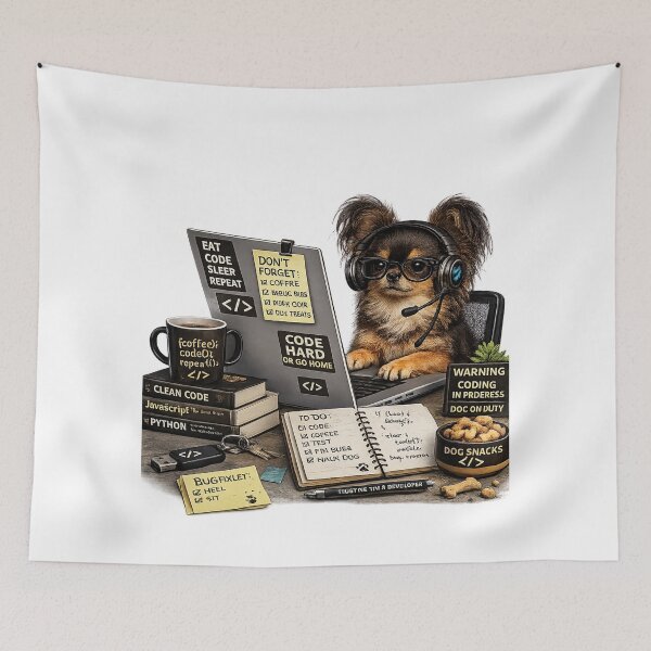 Item preview, Russian Toy Coding Dog – Realistic Programmer Puppy designed and sold by YamiSociety.