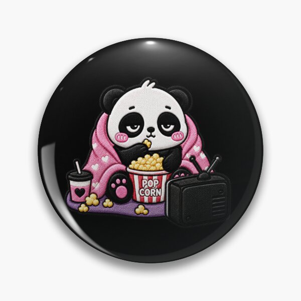 Item preview, Binge Watch Panda Embroidery Patch Cute Kawaii designed and sold by ColorSplash123.