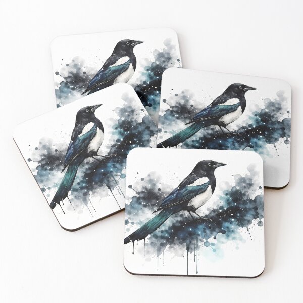 Item preview, Majestic Magpie on Abstract Background designed and sold by cuprum.