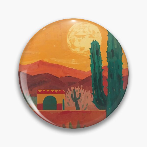 Artikelvorschau, Mexikanische Landschaft und Kaktussilhouette entworfen und verkauft von PamLeeDesign.