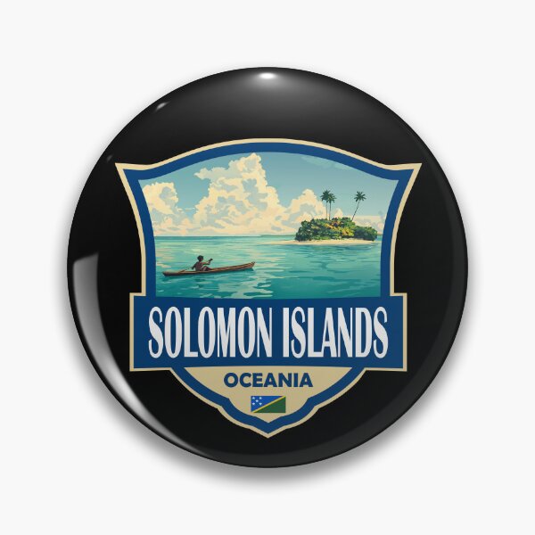 Item preview, Solomon Islands Illustration Retro Badge designed and sold by KrisSidDesigns.