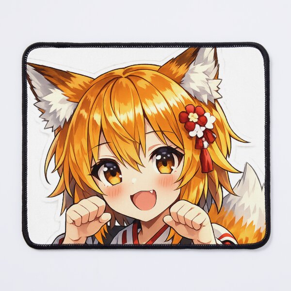 Item preview, Kawaii Kitsune Anime Girl - Japanese Folklore Inspired Art designed and sold by Sticker Hubs.