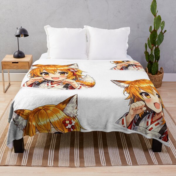 Item preview, Kawaii Kitsune Anime Girl - Japanese Folklore Inspired Art designed and sold by Sticker Hubs.