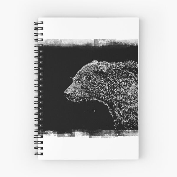 Item preview, Grizzly Bear Scratchboard Art Portrait designed and sold by ZiziStudio.