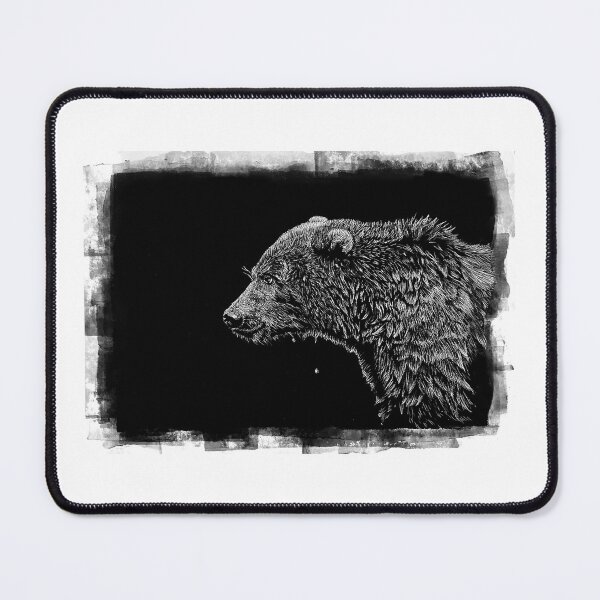 Item preview, Grizzly Bear Scratchboard Art Portrait designed and sold by ZiziStudio.