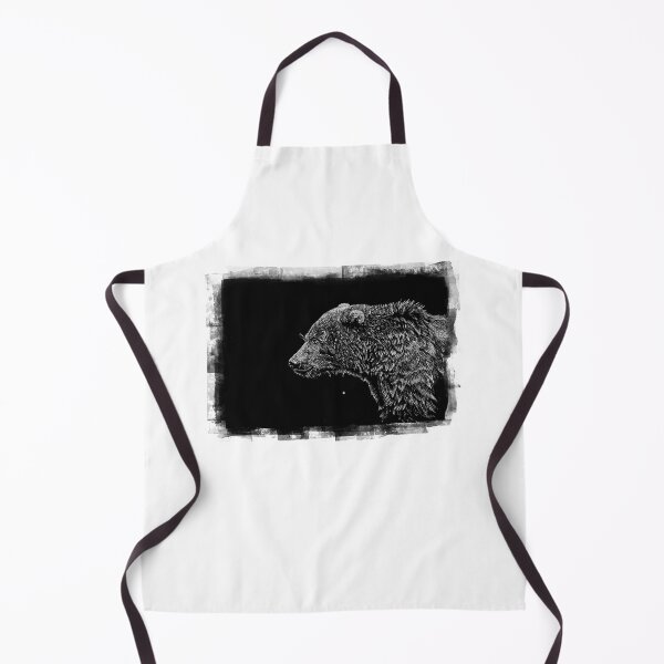 Item preview, Grizzly Bear Scratchboard Art Portrait designed and sold by ZiziStudio.