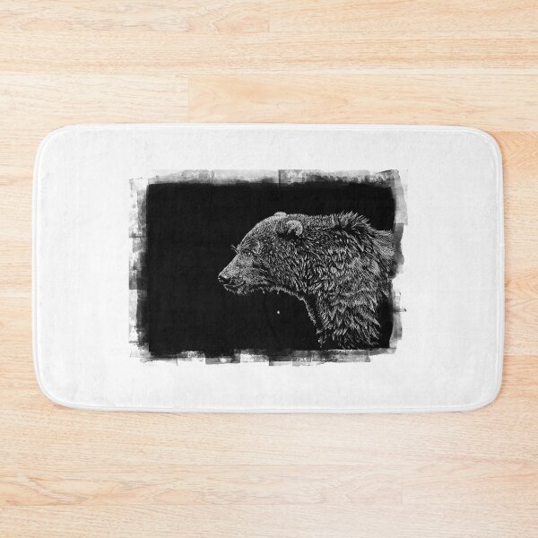 Item preview, Grizzly Bear Scratchboard Art Portrait designed and sold by ZiziStudio.