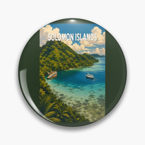 Item preview, Solomon Islands Illustration Travel Art Vintage designed and sold by KrisSidDesigns.