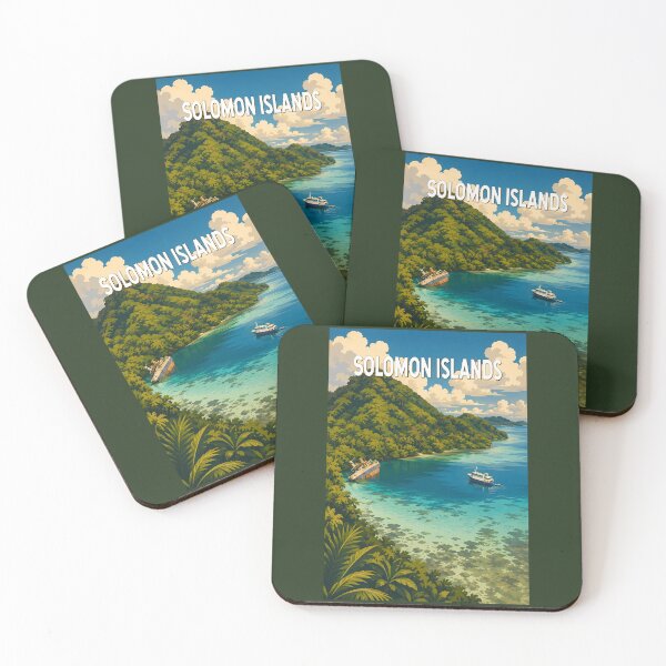 Item preview, Solomon Islands Illustration Travel Art Vintage designed and sold by KrisSidDesigns.