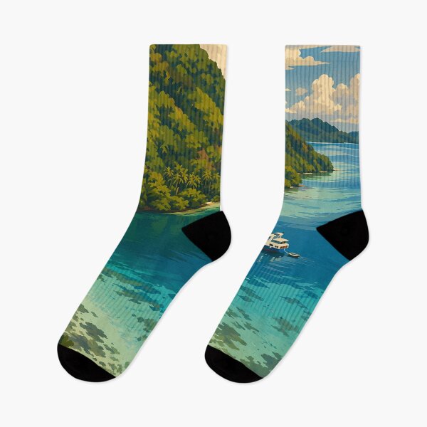 Item preview, Solomon Islands Illustration Travel Art Vintage designed and sold by KrisSidDesigns.