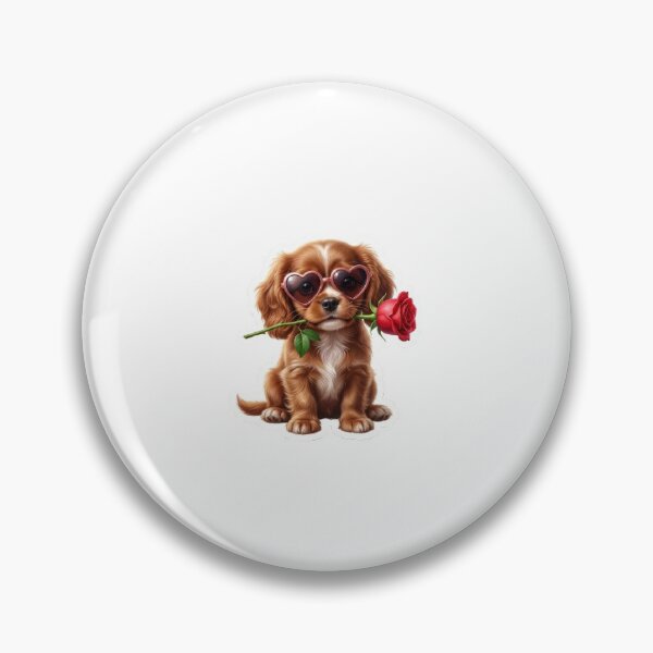 Item preview, Cute Romantic Puppy Rose Sticker | Love Dog Decal designed and sold by SainiArt19.