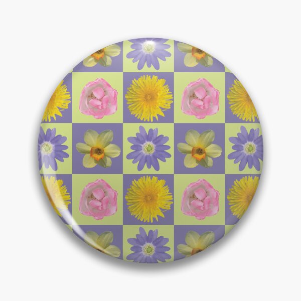 Item preview, Spring Flower Checkers Purple & Yellow designed and sold by Digitalmyth's Designs.