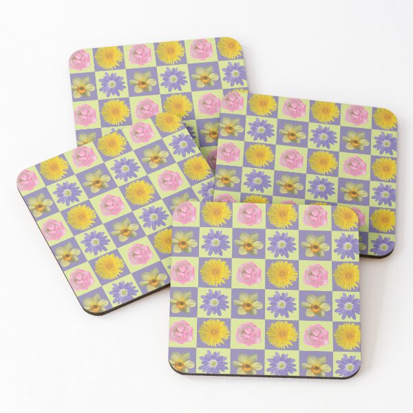 Item preview, Spring Flower Checkers Purple & Yellow designed and sold by Digitalmyth's Designs.